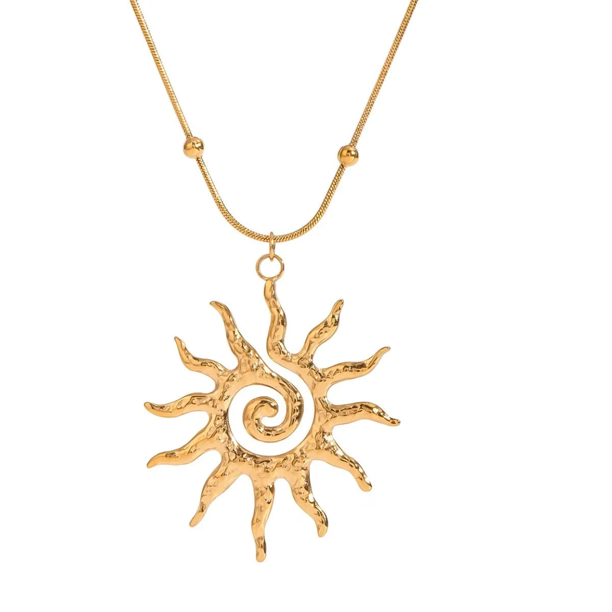 18K Gold-Plated Sun Pendant Necklace Easy Apparels