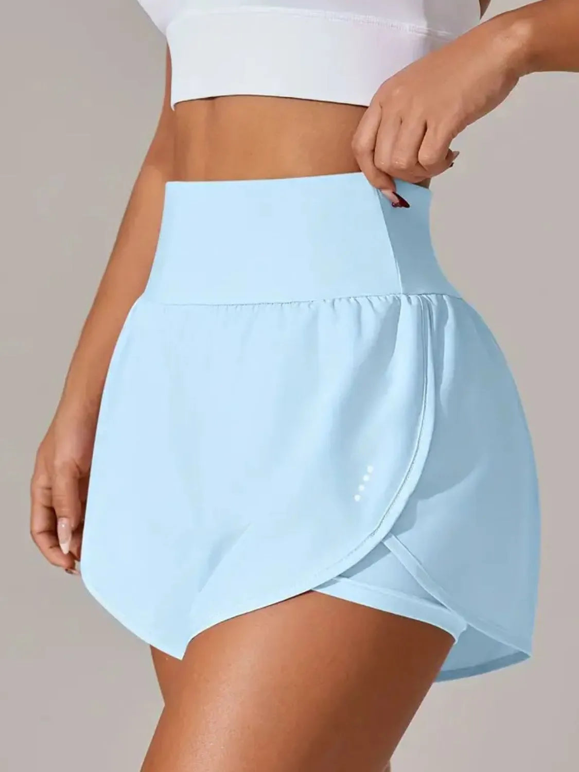 Pocketed High Waist Active Shorts Easy Apparels
