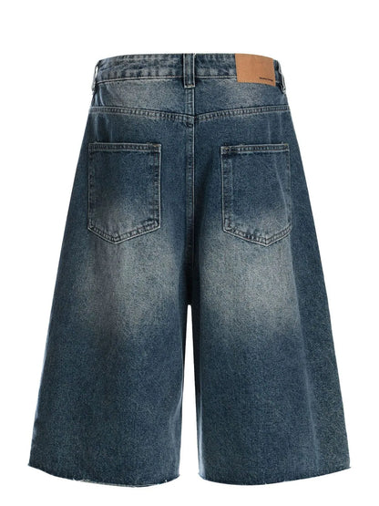 Men's Pearl Embellished Wide Leg Denim Shorts Easy Apparels