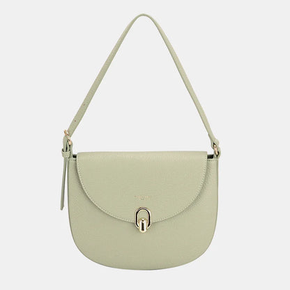 David Jones Metal Buckle Shoulder Bag Greyish Green One Size Easy Apparels