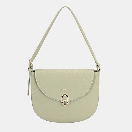 David Jones Metal Buckle Shoulder Bag Greyish Green One Size Easy Apparels