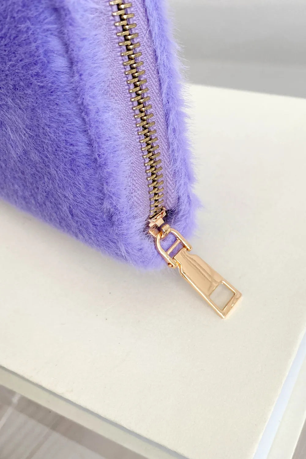 Solid Color Fluff Rectangle Wallet Easy Apparels