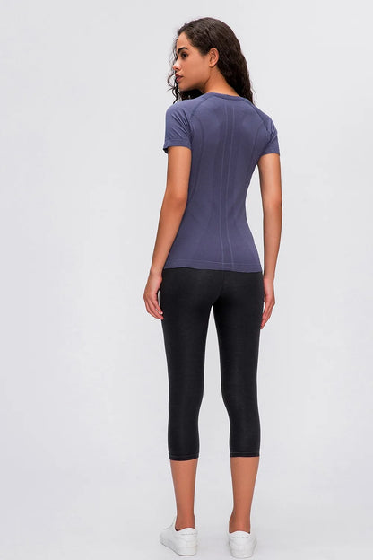 Millennia Round Neck Short Sleeve Active T-Shirt Easy Apparels
