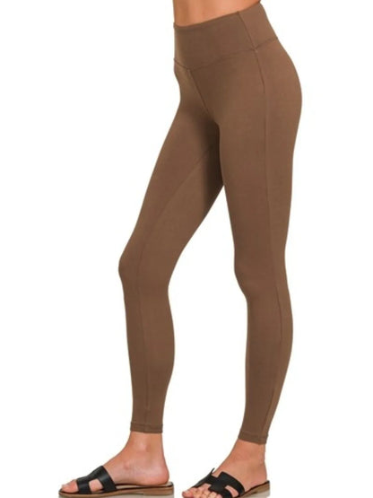 Zenana Microfiber Waistband Leggings Easy Apparels