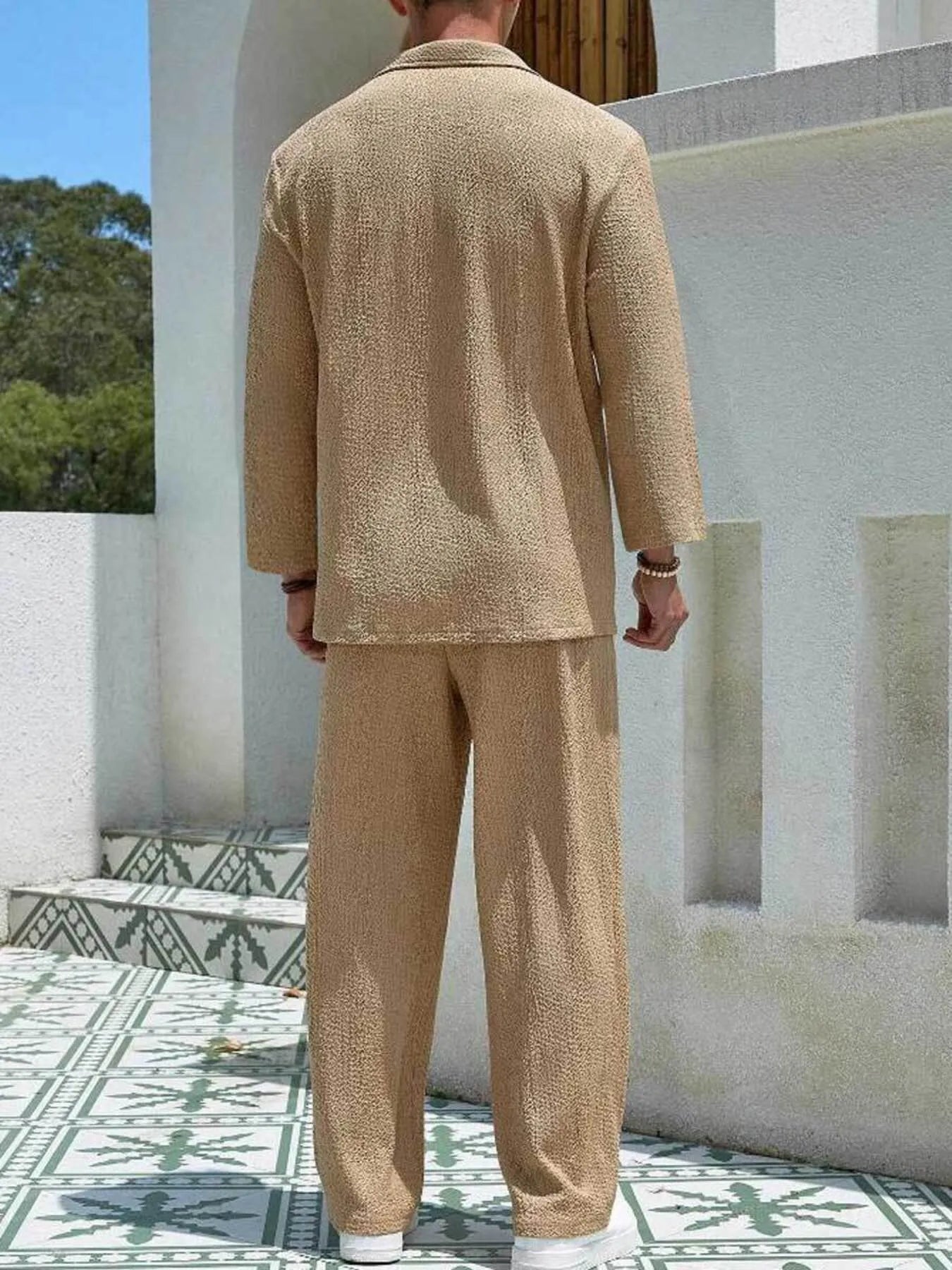 Men's Plus Size Long Sleeve Top and Pants Set Easy Apparels
