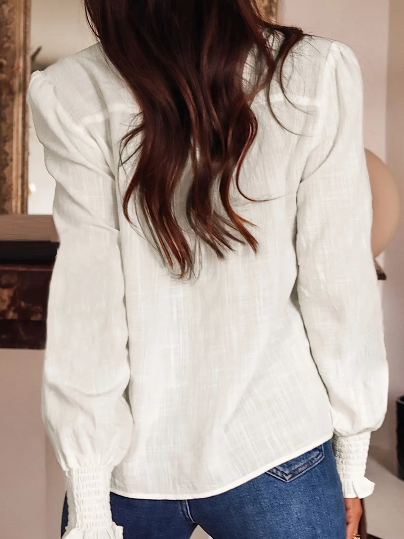 Trendsi Embroidered Long Sleeve Blouse