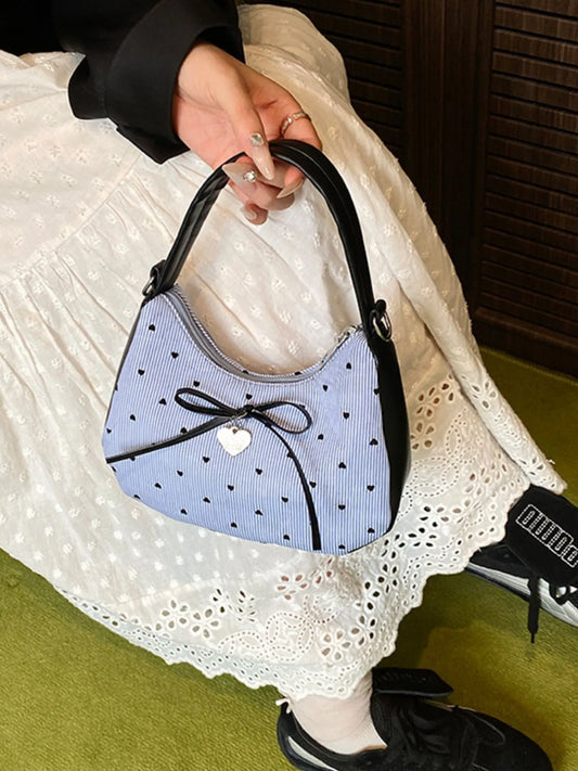 Printed Bow Shoulder Bag Easy Apparels