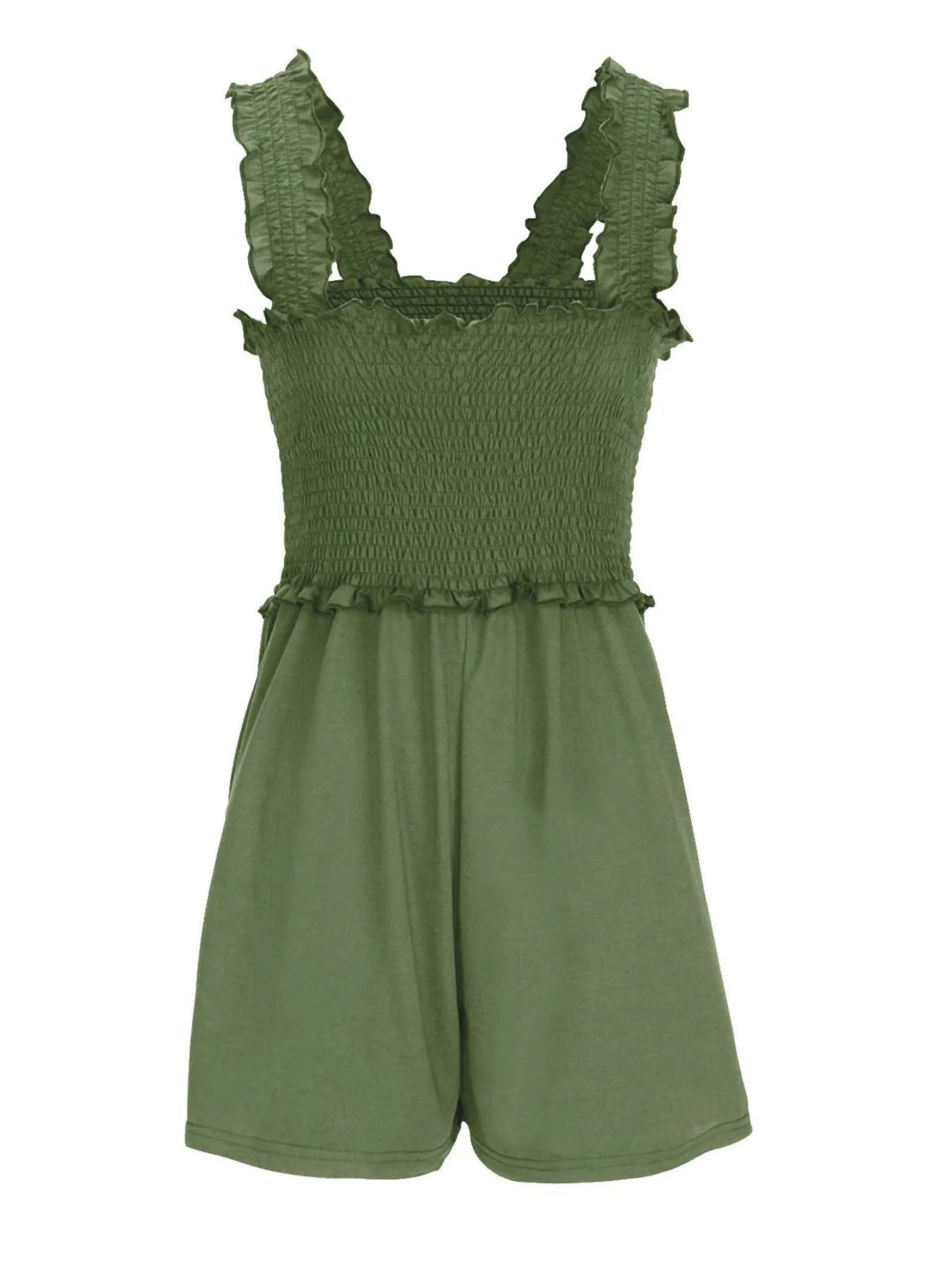 Smocked Square Neck Summer Romper Easy Apparels