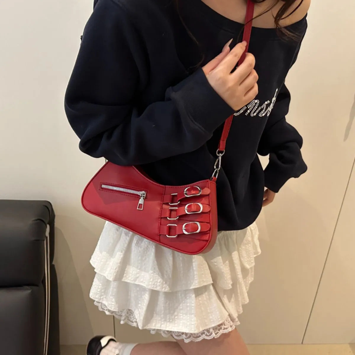 Decor Buckle Shoulder Bag Easy Apparels