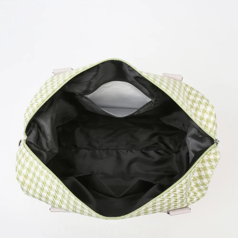 Houndstooth Canvas Travel Bag Easy Apparels