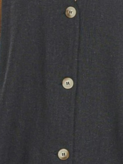 Zenana Side Slit Button-Front Vest Easy Apparels