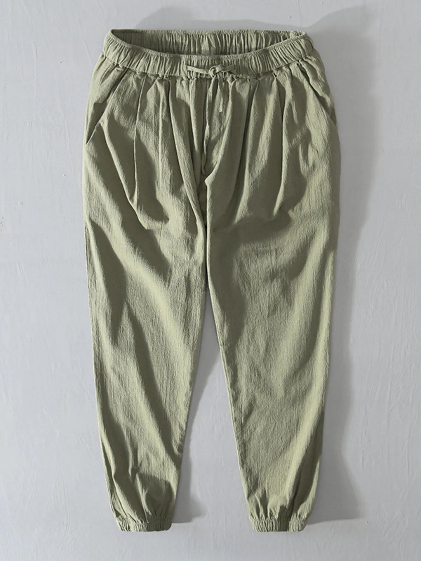 Men's Plus Size Casual Drawstring Joggers Green Easy Apparels