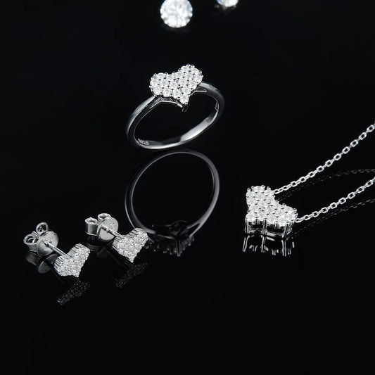 Moissanite 925 Sterling Silver Heart Bracelet Easy Apparels