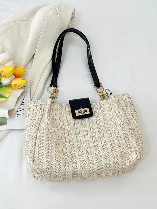Woven Straw Shoulder Bag Easy Apparels