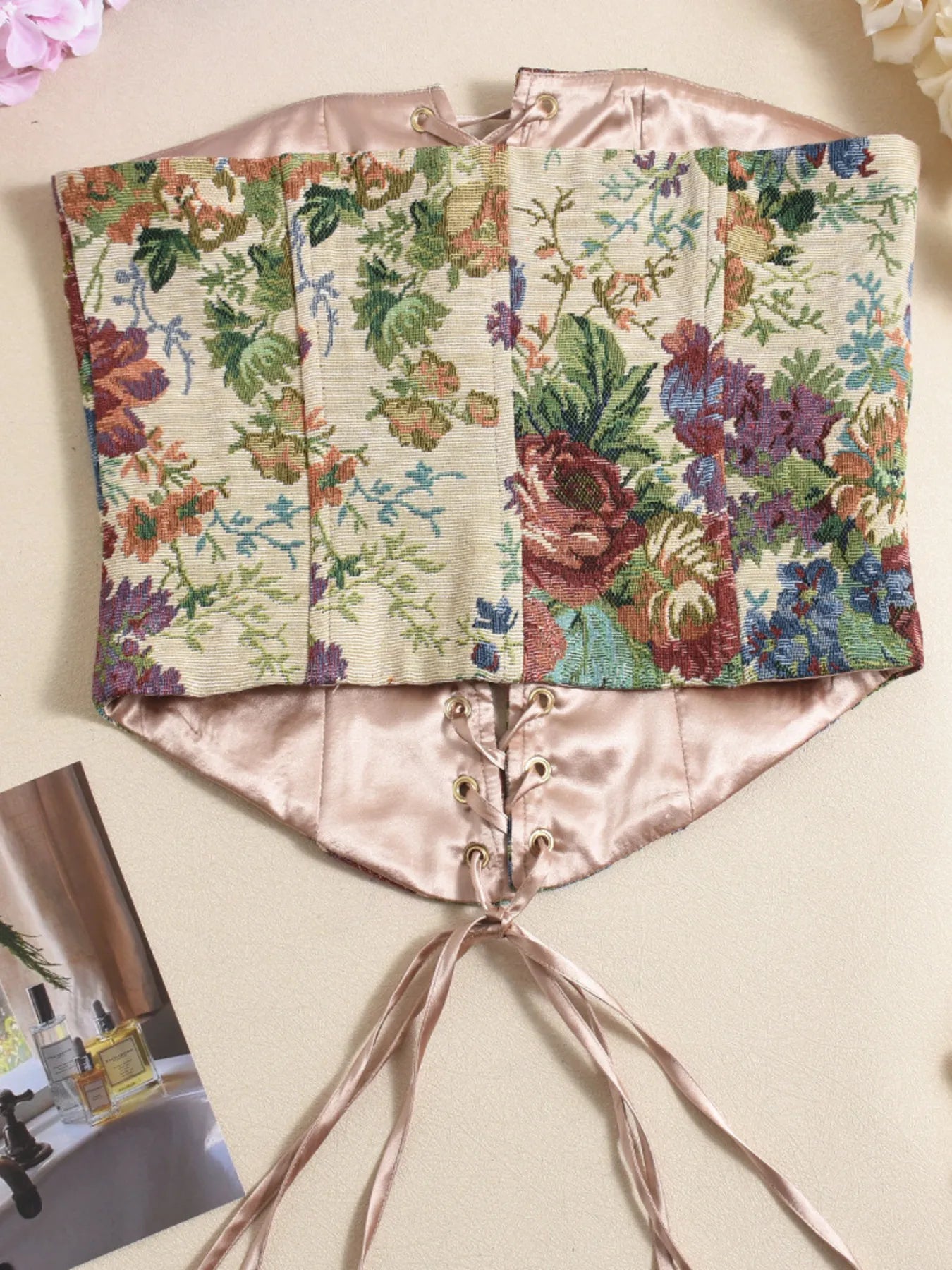 Trendsi Floral Print Lace Up Tube Top