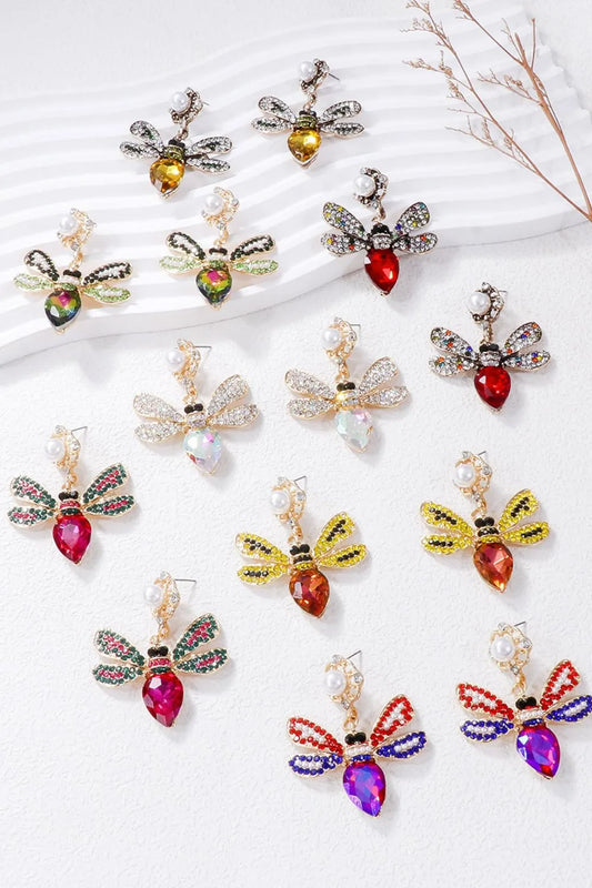 Natural Stone Bee Dangle Earrings Easy Apparels