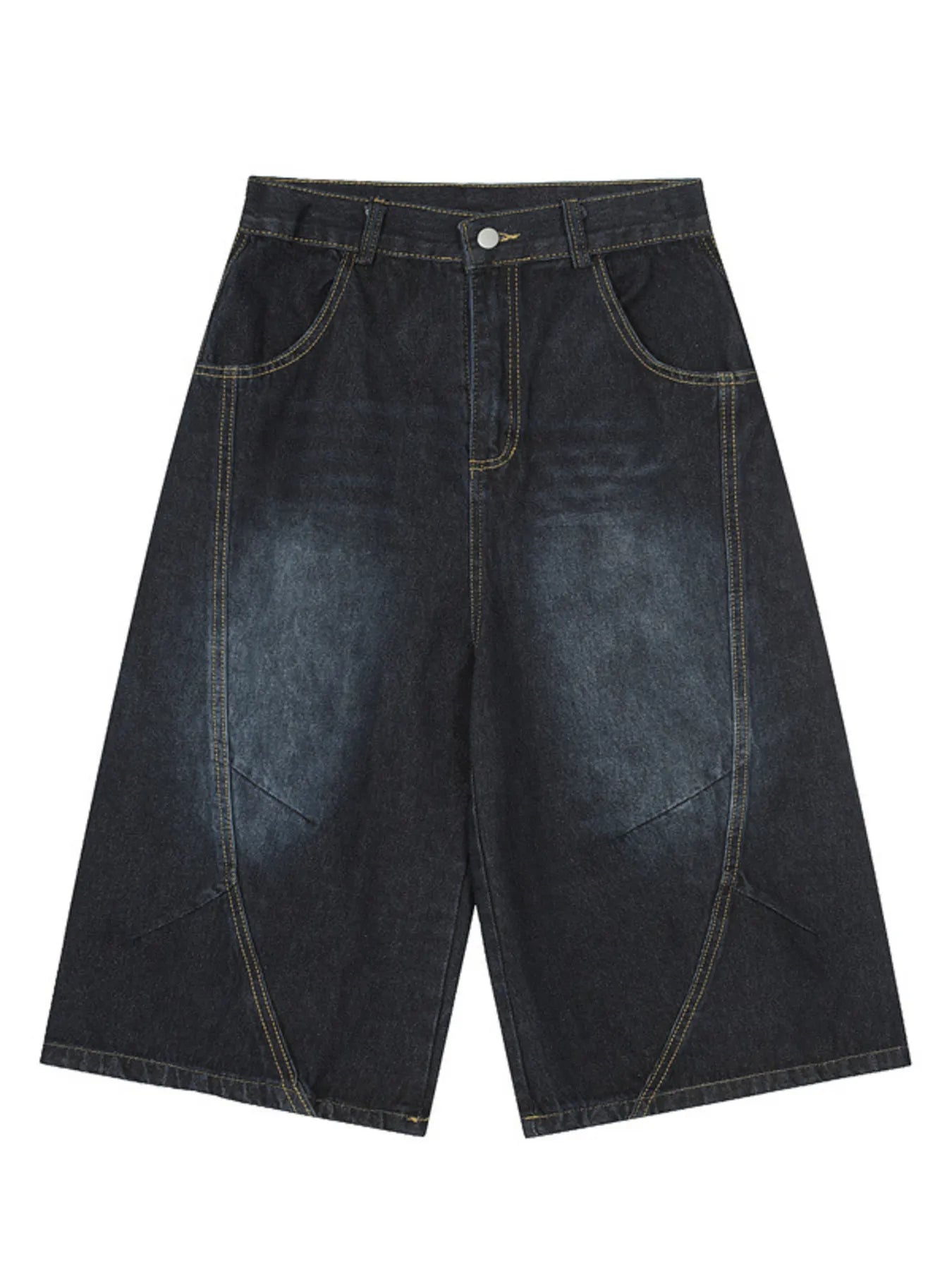 Men's Wide Leg Denim Shorts Navy Easy Apparels