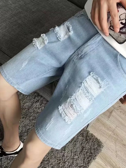 Men's Distressed Wash Denim Shorts Easy Apparels