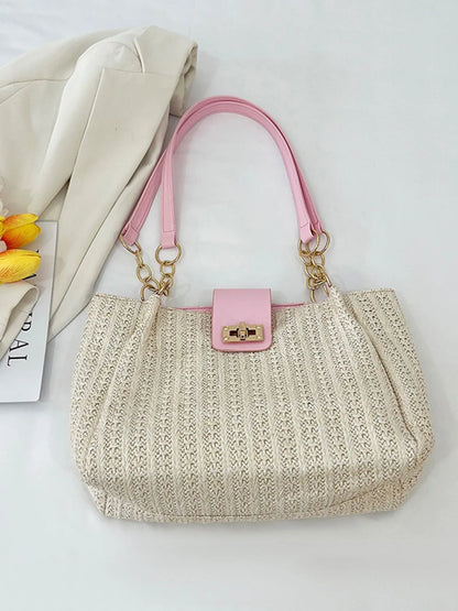 Woven Straw Shoulder Bag Easy Apparels