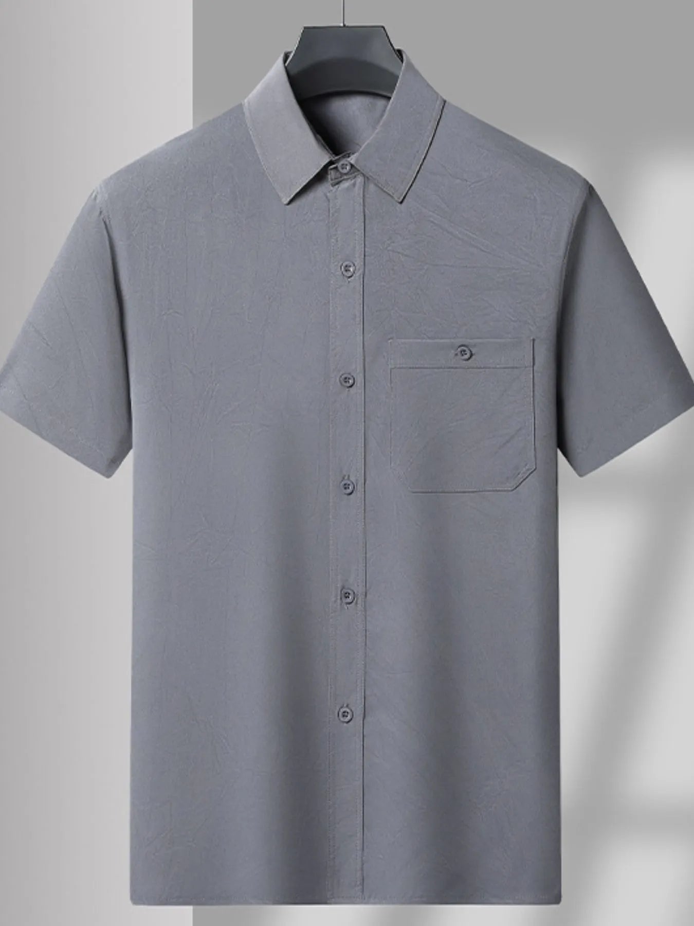 Men's Plus Size Button Up Short Sleeve Shirt and Pants Set Easy Apparels
