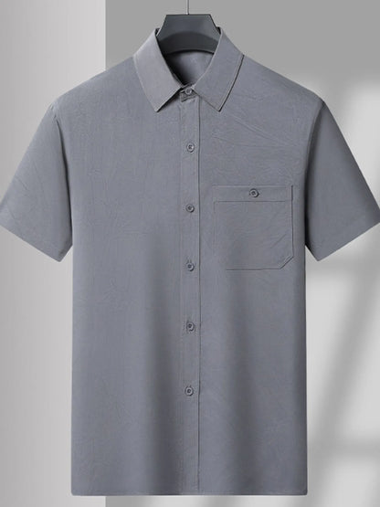 Men's Plus Size Button Up Short Sleeve Shirt and Pants Set Easy Apparels