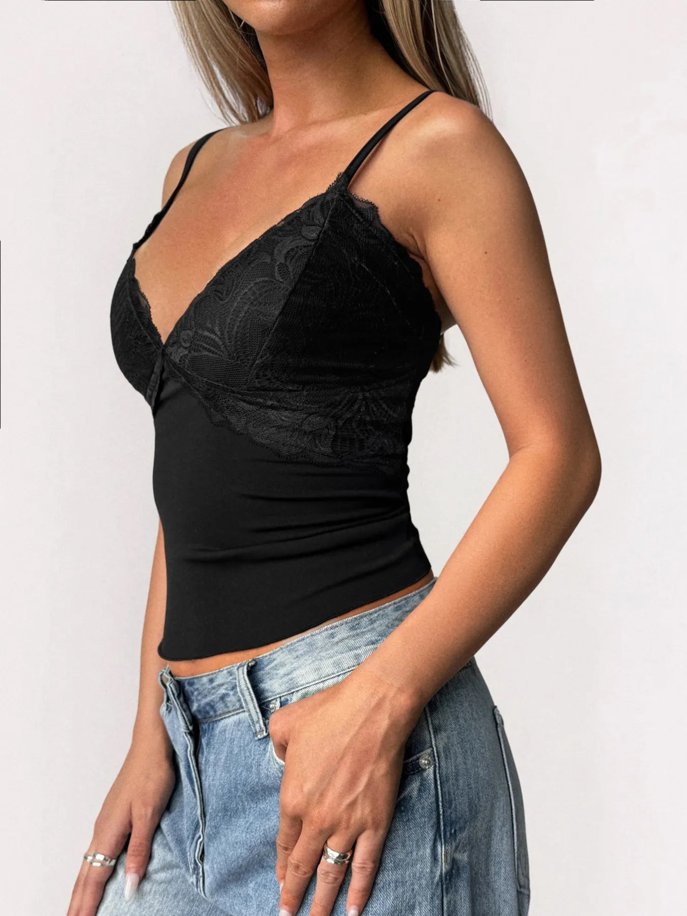 Trendsi Lace Detail V-Neck Cami