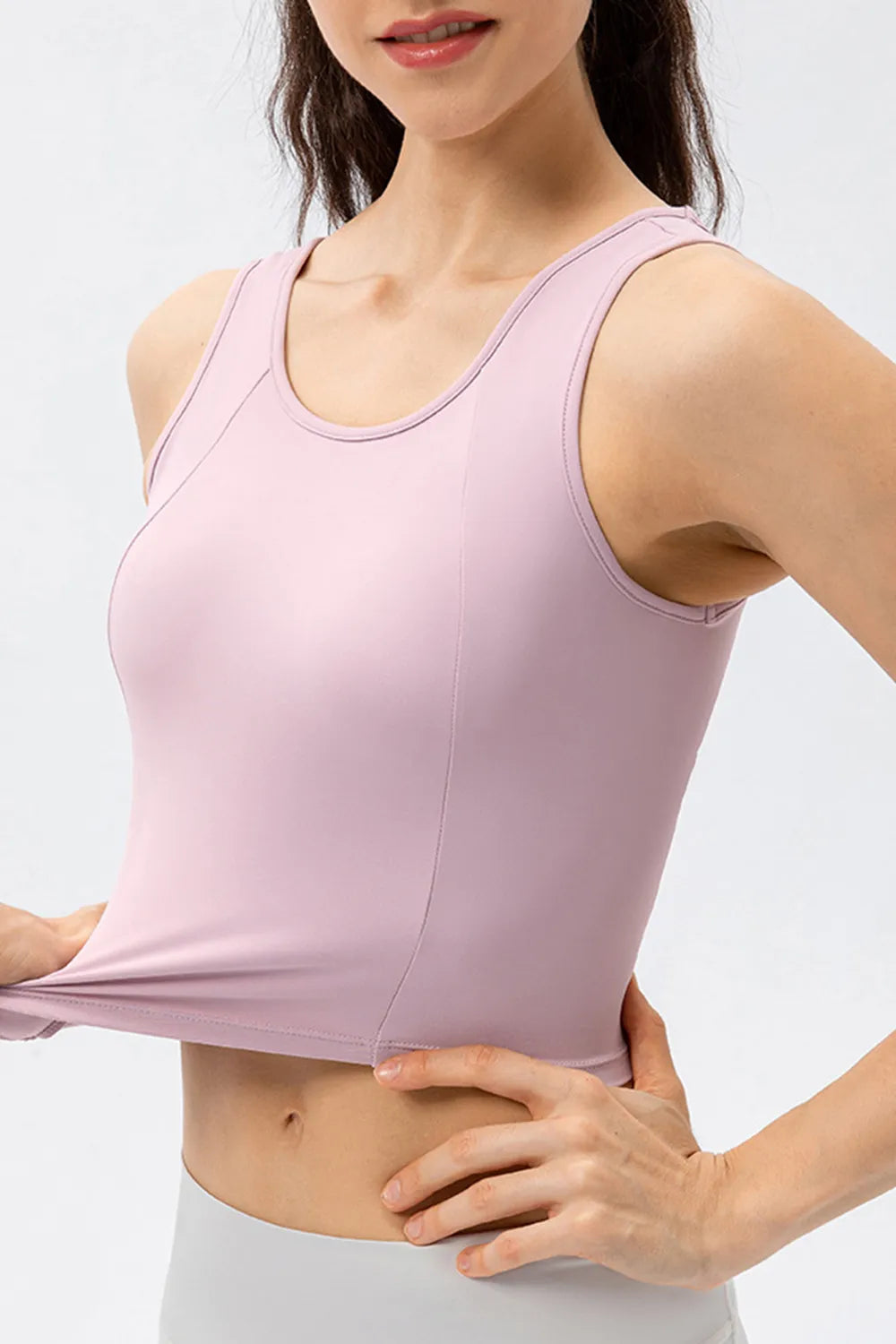 Round Neck Wide Strap Active Tank Easy Apparels