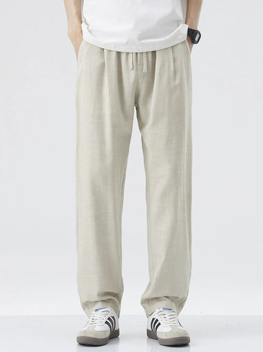 Men's Relaxed Fit Drawstring Casual Pants Apricot Easy Apparels