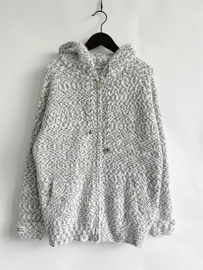 Zip Up Drawstring Long Sleeve Hooded Sweater Easy Apparels