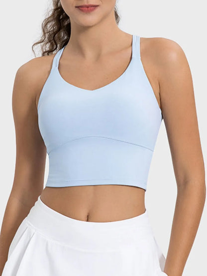 Millennia Crisscross Round Neck Active Tank Easy Apparels