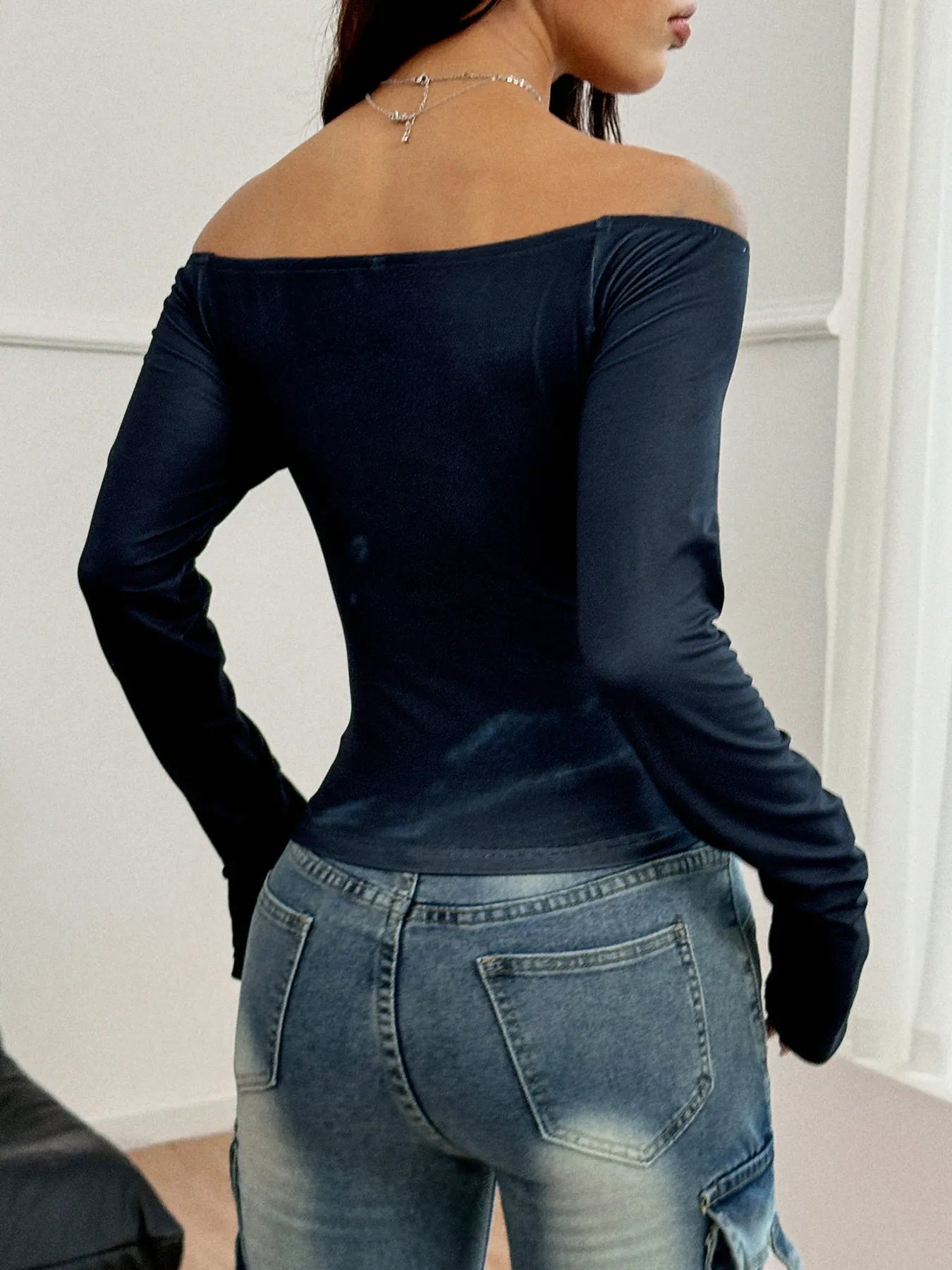 Trendsi Off-Shoulder Long Sleeve T-Shirt