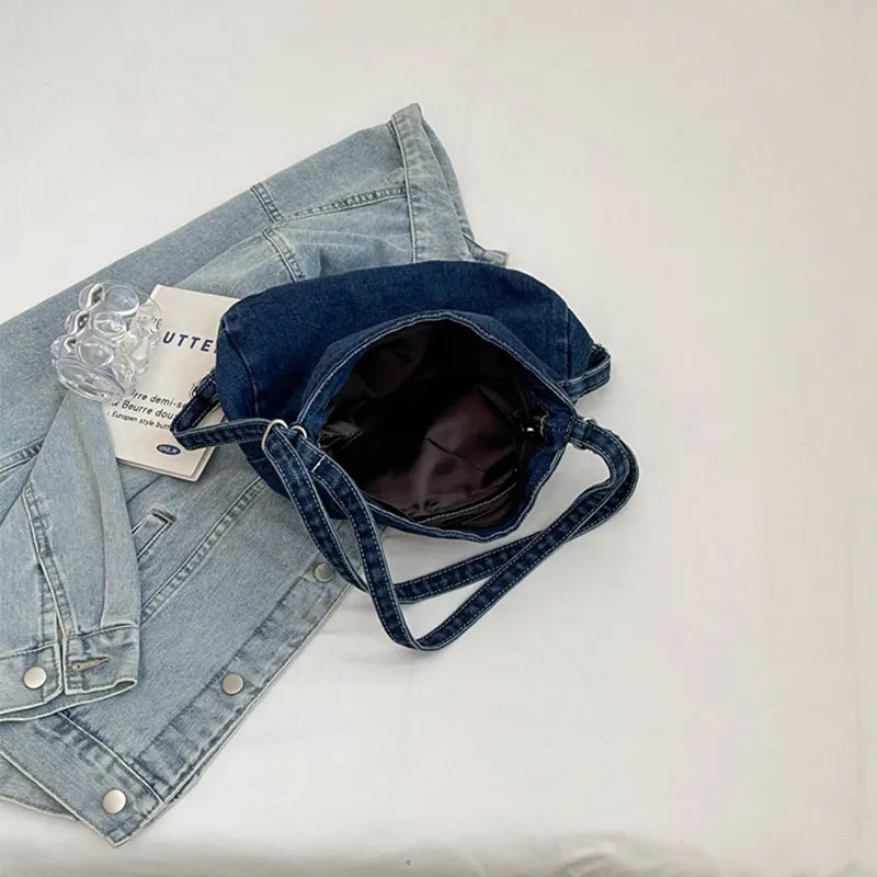 Adjustable Strap Denim Shoulder Bag Easy Apparels