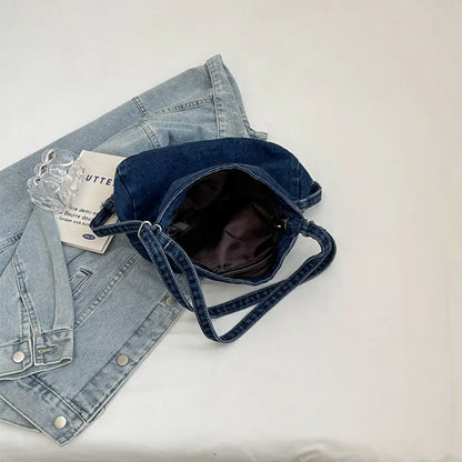 Adjustable Strap Denim Shoulder Bag Easy Apparels