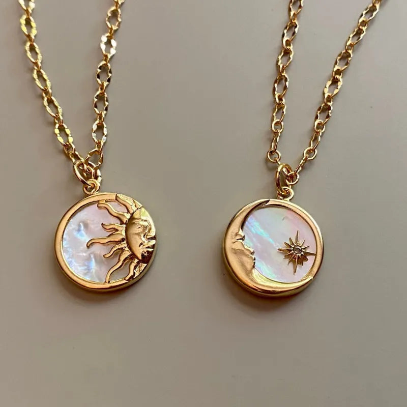Titanium Steel Sun & Moon Necklace Easy Apparels