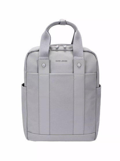 David Jones Canvas Backpack Bag with Dual Handle STEEL GRAY One Size Easy Apparels