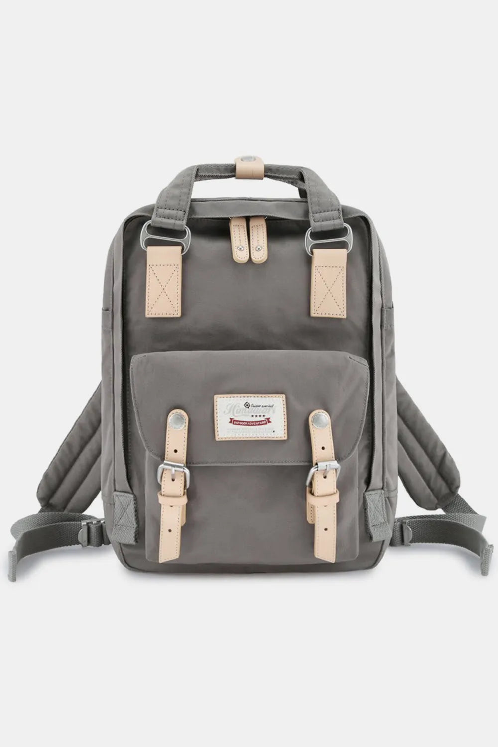 Himawari Contrast Waterproof Nylon Backpack Bag Gray One Size Easy Apparels