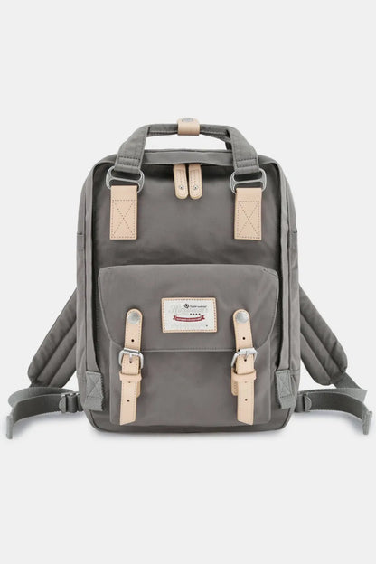 Himawari Contrast Waterproof Nylon Backpack Bag Gray One Size Easy Apparels