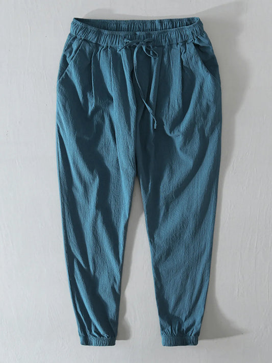 Men's Plus Size Casual Drawstring Joggers Blue Easy Apparels