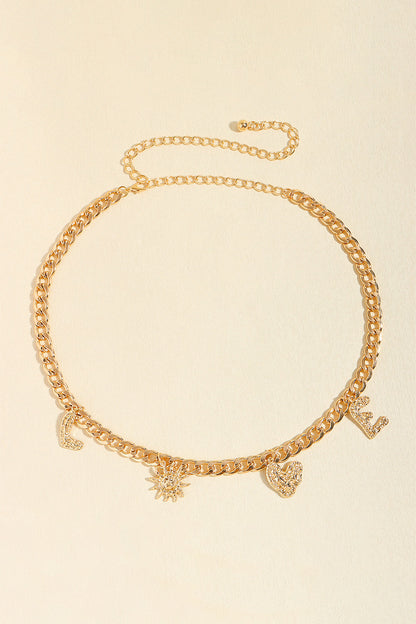 LOVE Alloy Belt Gold One Size Easy Apparels