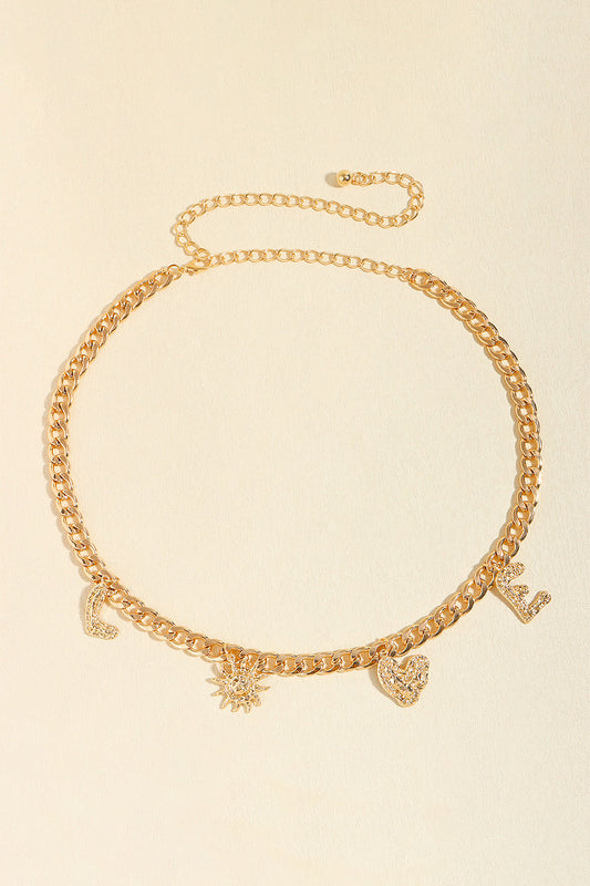 LOVE Alloy Belt Gold One Size Easy Apparels