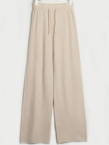 V-Neck Long Sleeve Top and Drawstring Pants Sweater Set Easy Apparels
