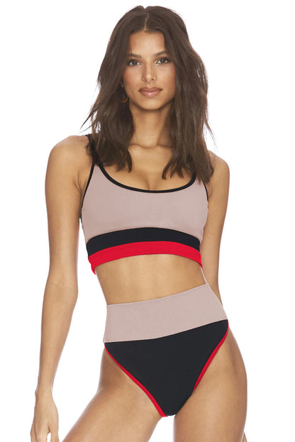 Color Block Spaghetti Strap Two-Piece Swim Set Easy Apparels