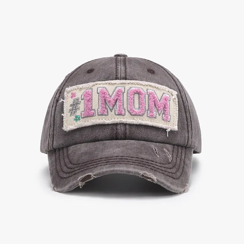 Letter Adjustable Cotton Baseball Cap Coffee Brown One Size Easy Apparels
