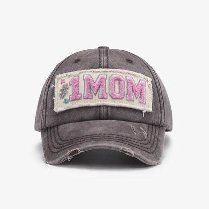 Letter Adjustable Cotton Baseball Cap Coffee Brown One Size Easy Apparels
