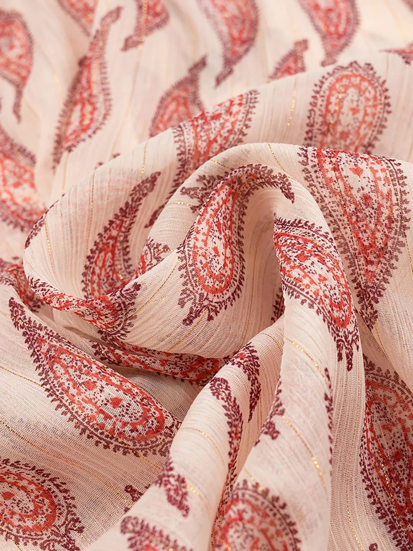Trendsi Paisley Print Frill Tie Neck Long Sleeve Blouse