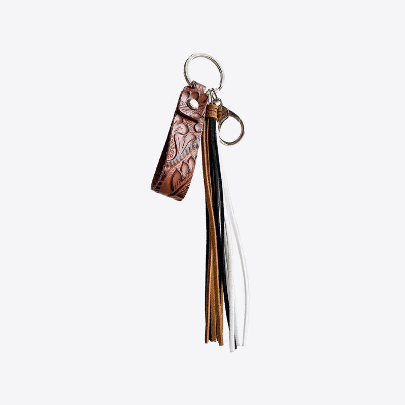 Genuine Leather Tassel Keychain Easy Apparels