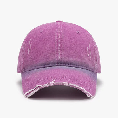 Distressed Washed Adjustable Baseball Cap Hot Pink One Size Easy Apparels