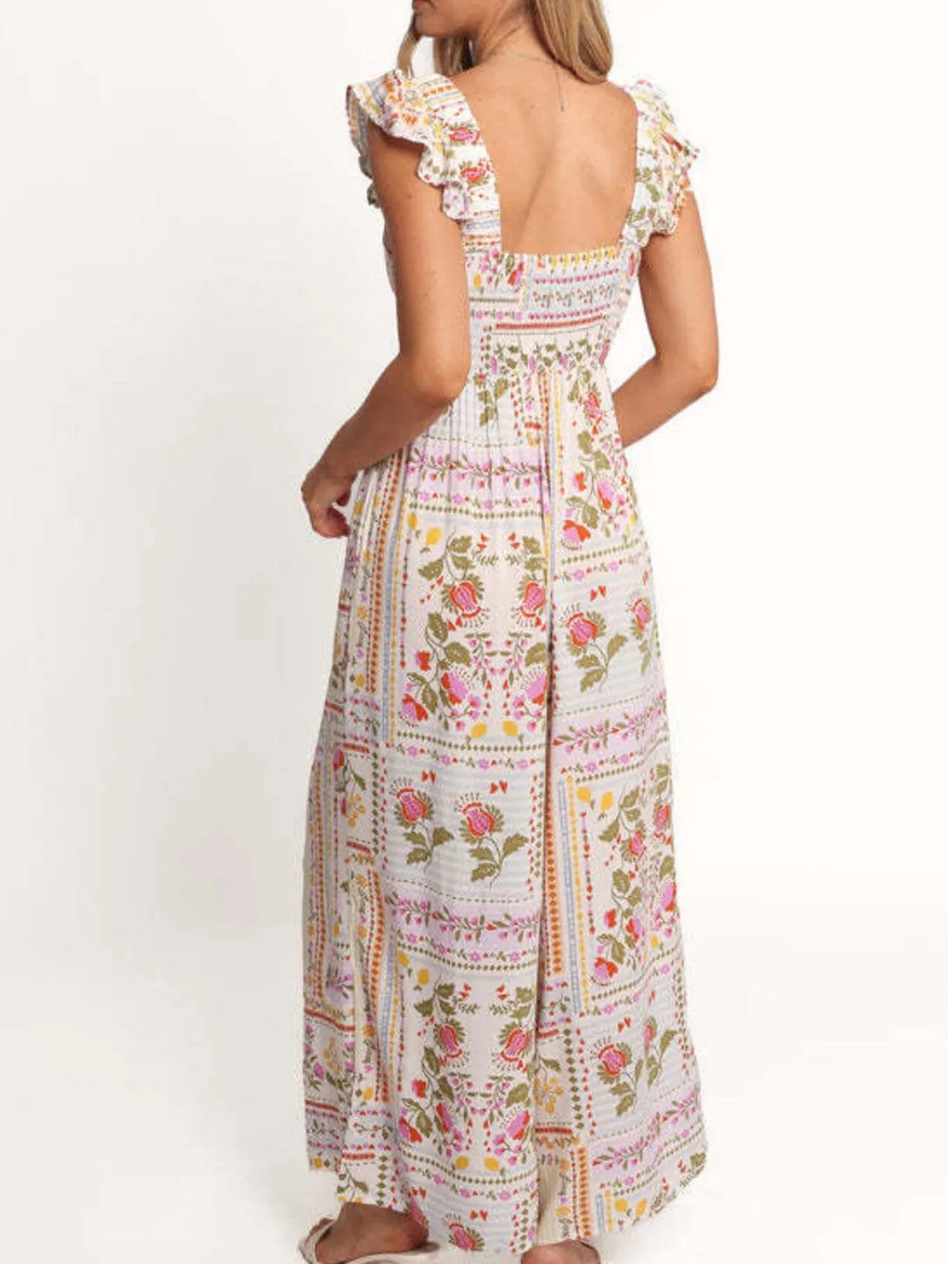 Floral Print Ruffle Strap Jumpsuit Easy Apparels