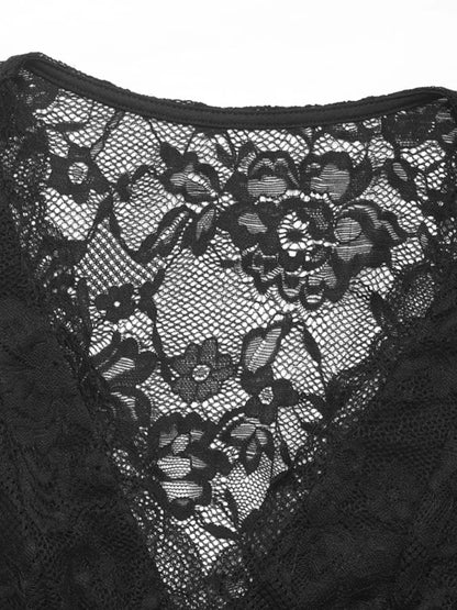 Trendsi Lace Plunge Sleeveless Bodysuit