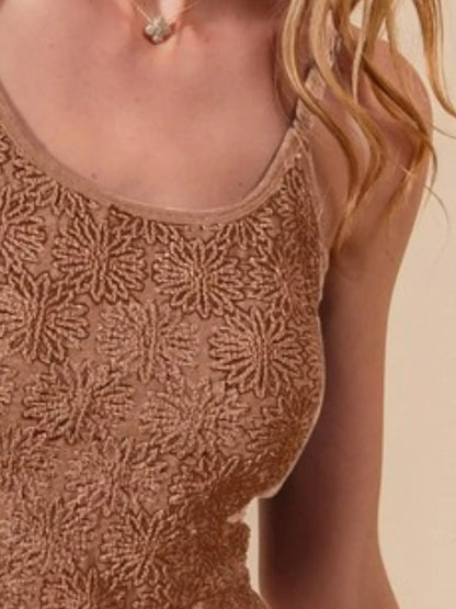 Trendsi SO ME Two Tone Floral Seamless Tank Top